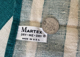 Vintage Martex Dry-Me-Dry Forks and Knives Teal Tea Towel - The Pink Rose Cottage 