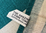 Vintage Martex Dry-Me-Dry Forks and Knives Teal Tea Towel - The Pink Rose Cottage 