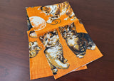 Unused Vintage Cat Kitten with Yarn Linen Tea Towel - The Pink Rose Cottage 