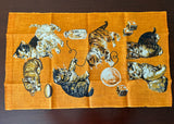 Unused Vintage Cat Kitten with Yarn Linen Tea Towel - The Pink Rose Cottage 