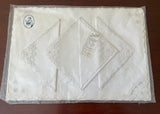 Unused Vintage Linbro Linen Embroidered Placemats and Napkins Set