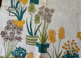 Vintage Martex Dry Me Dry Tea Towel Potted Plants - The Pink Rose Cottage 