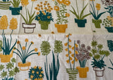 Vintage Martex Dry Me Dry Tea Towel Potted Plants - The Pink Rose Cottage 