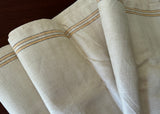 Vintage Yellow Striped Linen Toweling Fabric Over 4 Yards - The Pink Rose Cottage 