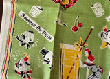 Vintage Leacock Linen Tea Towel Cocktails for Ladies and Gentlemen - The Pink Rose Cottage 