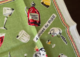 Vintage Leacock Linen Tea Towel Cocktails for Ladies and Gentlemen - The Pink Rose Cottage 