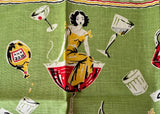 Vintage Leacock Linen Tea Towel Cocktails for Ladies and Gentlemen - The Pink Rose Cottage 
