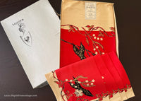 Unused Vintage Leacock Chippendale Tablecloth Napkin Set in Box