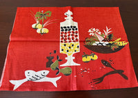 MWT Vintage Martex Dry-Me-Dry Italian Kitchen Tea Towel Rust Red - The Pink Rose Cottage 