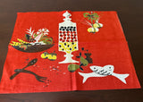 MWT Vintage Martex Dry-Me-Dry Italian Kitchen Tea Towel Rust Red - The Pink Rose Cottage 
