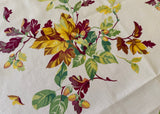 Vintage Wilendur Autumn Leaves with Acorns Tablecloth 12 Squares