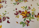 Vintage Wilendur Autumn Leaves with Acorns Tablecloth 12 Squares