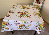Vintage Wilendur Autumn Leaves with Acorns Tablecloth 12 Squares