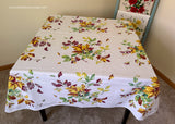 Vintage Wilendur Autumn Leaves with Acorns Tablecloth 12 Squares