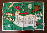 Vintage Irish Coffee Recipe Tea Towel Anthropomorphic Elsie the Cow - The Pink Rose Cottage 
