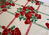 Vintage Wilendur Rambler Red Rose Tablecloth