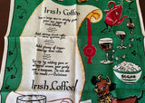 Vintage Irish Coffee Recipe Tea Towel Anthropomorphic Elsie the Cow - The Pink Rose Cottage 