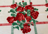 Vintage Wilendur Rambler Red Rose Tablecloth