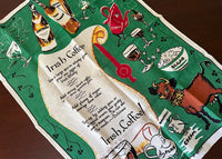 Vintage Irish Coffee Recipe Tea Towel Anthropomorphic Elsie the Cow - The Pink Rose Cottage 