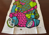 MWT Vintage Bucilla Linen Tea Towel Georges Briard Tropical Fruit - The Pink Rose Cottage 