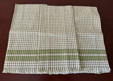 Set of 3 Vintage Green and White Gingham Tea Kitchen Towels Unused - The Pink Rose Cottage 