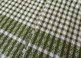 Set of 3 Vintage Green and White Gingham Tea Kitchen Towels Unused - The Pink Rose Cottage 