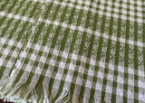 Set of 3 Vintage Green and White Gingham Tea Kitchen Towels Unused - The Pink Rose Cottage 
