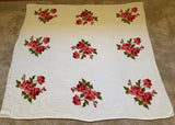 Vintage Wilendure Pink Roses Terrycloth Tablecloth