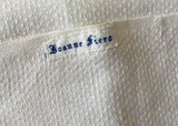 Vintage Linen Damask Guest or Tea Towel with Black Stripes