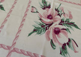 Vintage America's Pride Lynton Pink Peony Tablecloth