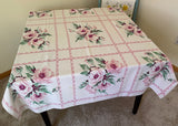 Vintage America's Pride Lynton Pink Peony Tablecloth