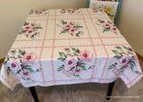 Vintage America's Pride Lynton Pink Peony Tablecloth