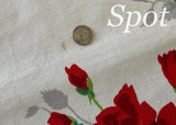 Vintage Bright Red Royal Rose Wilendur Tablecloth - The Pink Rose Cottage 