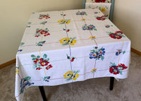 Vintage Wilendur Rosemead Tablecloth Berries Poppies Daisies and More