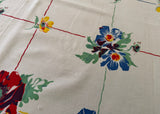 Vintage Wilendur Rosemead Tablecloth Berries Poppies Daisies and More