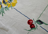 Vintage Wilendur Rosemead Tablecloth Berries Poppies Daisies and More