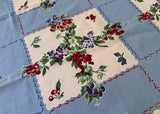 Vintage Wilendur Berries Tablecloth in Blue