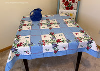 Vintage Wilendur Berries Tablecloth in Blue