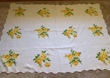 Vintage Pride of Flanders Yellow Empress Rose Tablecloth and Napkins