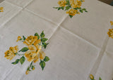 Vintage Pride of Flanders Yellow Empress Rose Tablecloth and Napkins