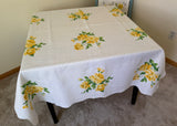 Vintage Pride of Flanders Yellow Empress Rose Tablecloth and Napkins