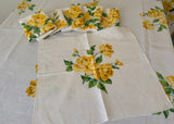 Vintage Pride of Flanders Yellow Empress Rose Tablecloth and Napkins