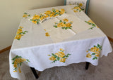 Vintage Pride of Flanders Yellow Empress Rose Tablecloth and Napkins
