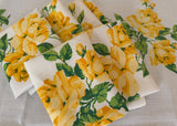 Vintage Pride of Flanders Yellow Empress Rose Tablecloth and Napkins
