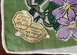 Vintage MWT Kimball Flower of the Month Primrose Violet Handkerchief