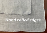 Vintage Blue Monogrammed Cutwork M Daisies and Love Knots Linen Handkerchief