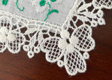 MWT Vintage Irish Linen Shamrock Embroidered Handkerchief
