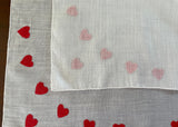 Vintage Valentine Appliquéd Red Heart Handkerchief