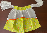 Vintage Apron with Orange Roses Birds Park Benches and More