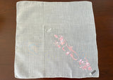 MWT Celebritees Vintage Pink Rose Embroidered Monogrammed F Handkerchief